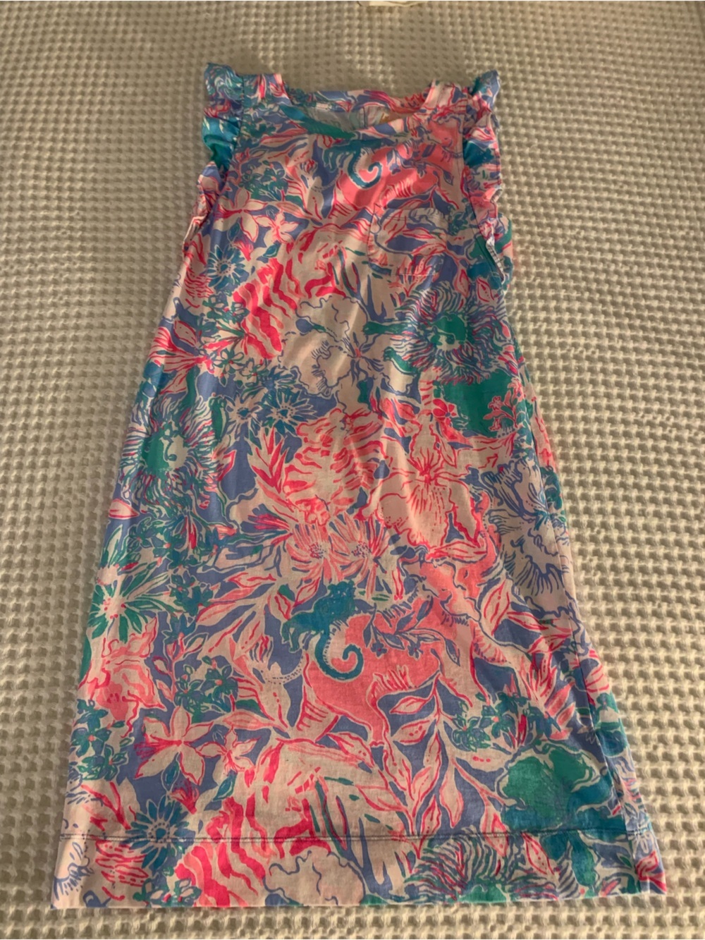 EUC Lilly Pulitzer Pink, Blue & Green Floral Midi Dress size XS